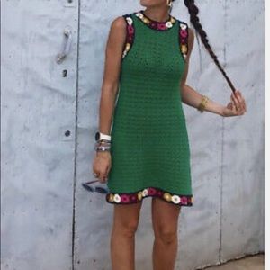 Zara floral crochet knit dress